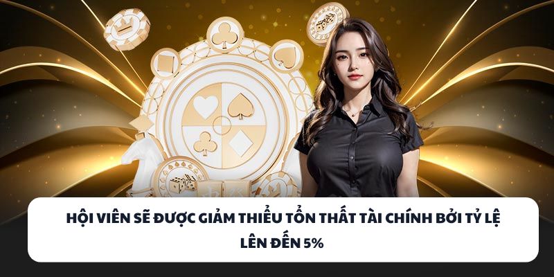 Hội viên sẽ được giảm thiểu tổn thất tài chính bởi tỷ lệ lên đến 5%